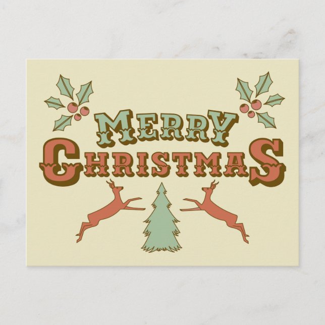 Retro God jul Vykort (Framsida)