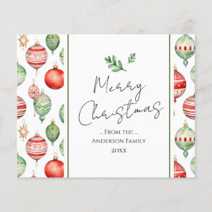 Retro God jul Watercolor Träd Ornament