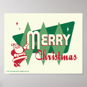 Retro god juljultomtenaffisch poster