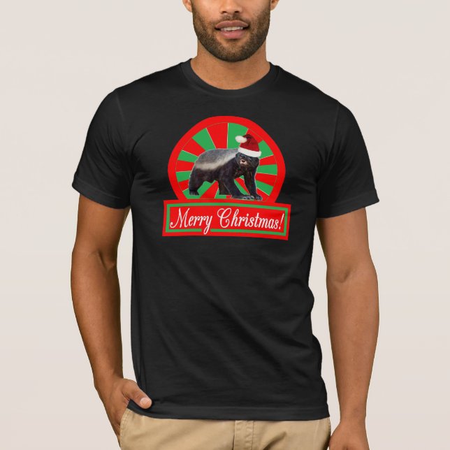 Retro god julT-tröja för honey badger Tee (Framsida)