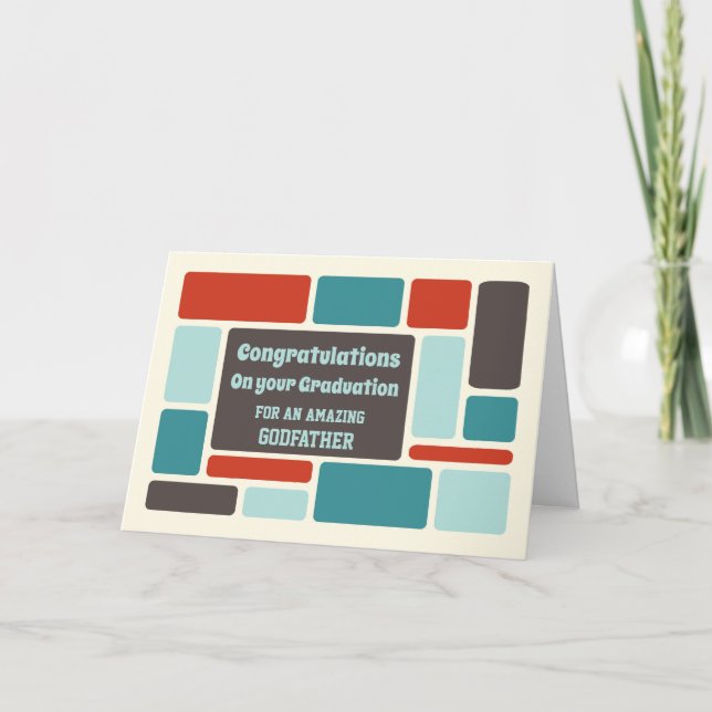 Retro Godfather Grattis Studenten Kort (Framsida)