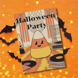 Retro Godis Corn Halloweenfest Groovy Inbjudan