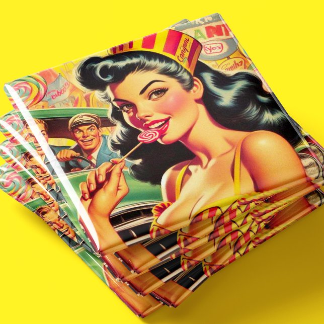 Retro Godis Flicka Magnet (Skapare uppladdad)