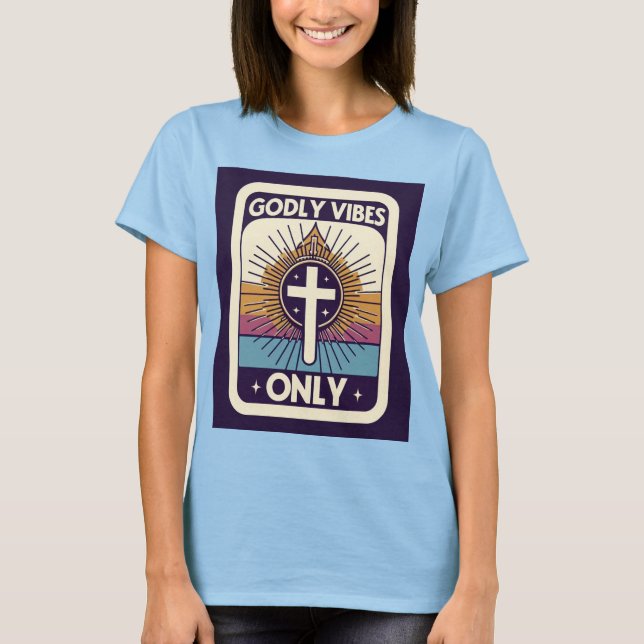 Retro Godly Vibes Only Shirt T (Framsida)
