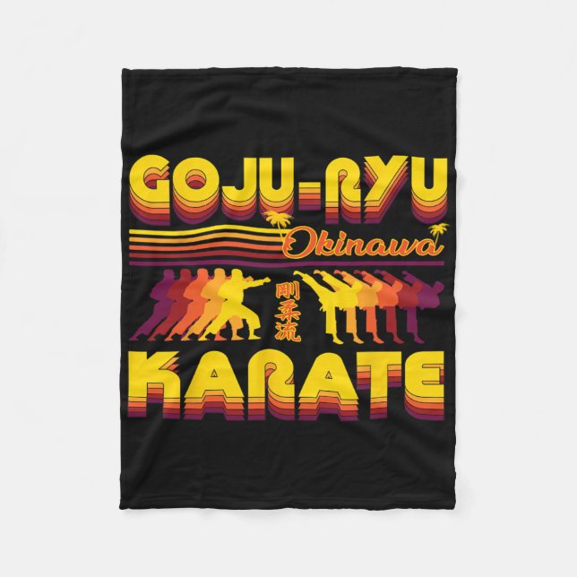 Retro Goju-ryu Karate design, sommarkonfektion för Fleecefilt (Framsidan)