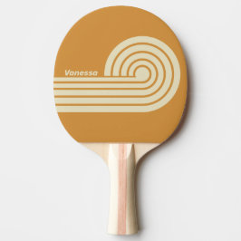 Retro Golden Horizon Dubbel Curl-ränder med namn Pingisracket