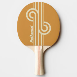 Retro Golden Horizon Dubbelrandig Loop med Namn Pingisracket