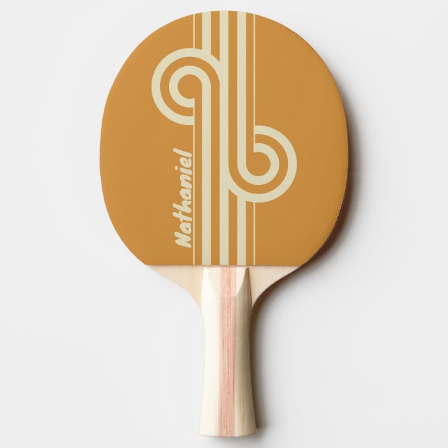 Retro Golden Horizon Dubbelrandig Loop med Namn Pingisracket (Baksidan)