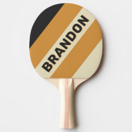 Retro Golden Horizon Fet Ränder med Namn Pingisracket