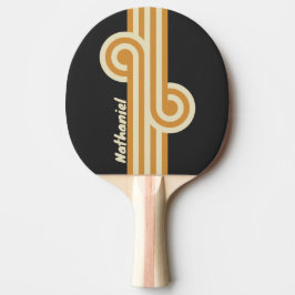 Retro Golden Horizon Loop med namn Pingisracket