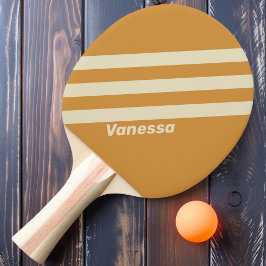 Retro Golden Horizon Tre Ränder med Namn Pingisracket