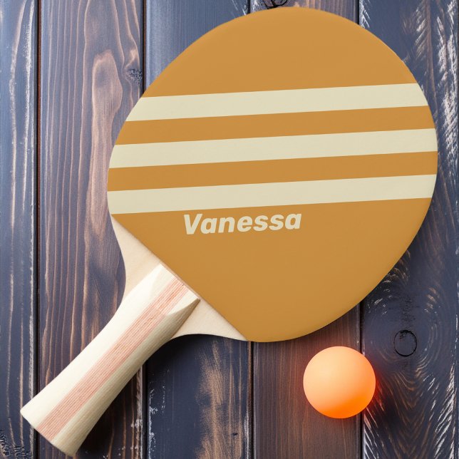 Retro Golden Horizon Tre Ränder med Namn Pingisracket (Skapare uppladdad)