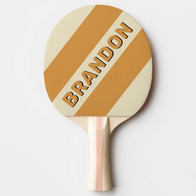 Retro Golden Horizon Tre  Tjocka Ränder med Namn Pingisracket (Framsidan)