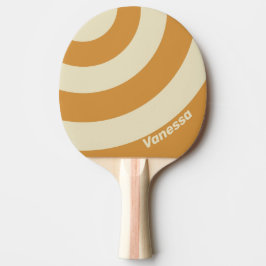 Retro Golden Horizon Trefärgad Rand med Namn Pingisracket