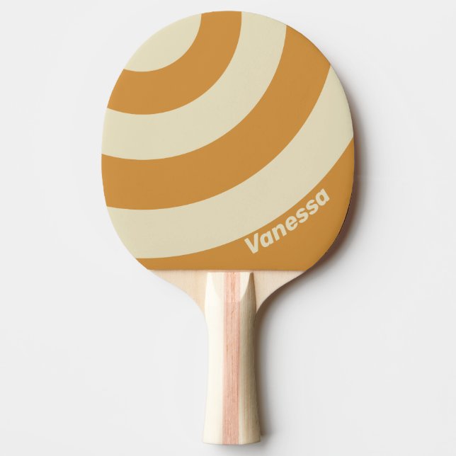 Retro Golden Horizon Trefärgad Rand med Namn Pingisracket (Framsidan)