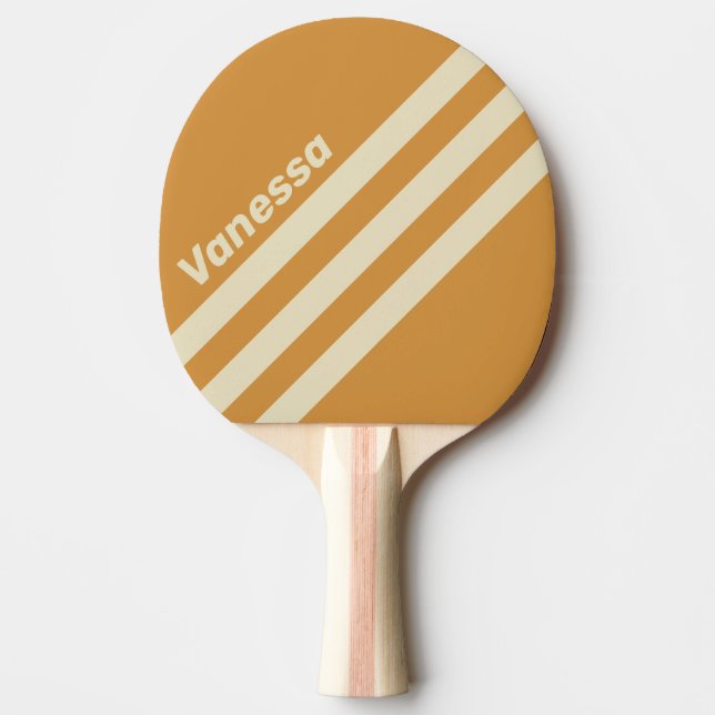 Retro Golden Horizon Trevinklad Rand med Namn Pingisracket (Framsidan)
