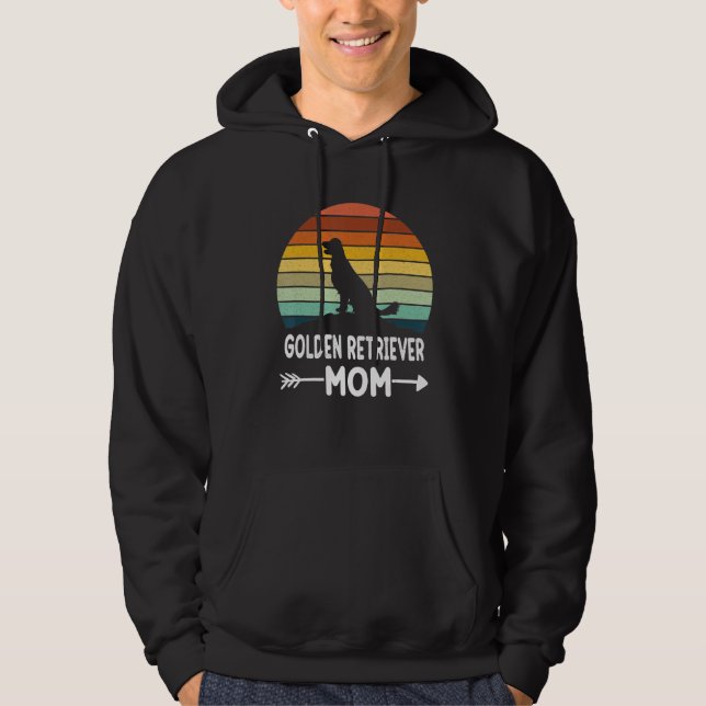Retro Golden Retriever Mamma ger Golden Retriever Hoodie (Framsida)
