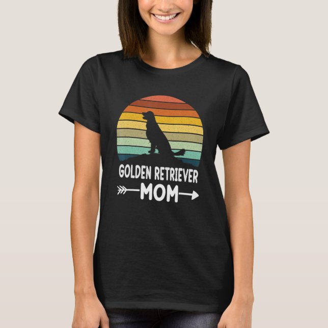 Retro Golden Retriever Mamma ger Golden Retriever T Shirt (Framsida)