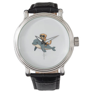 Retro Golden Retriever Ridande Vitval Rolig Armbandsur