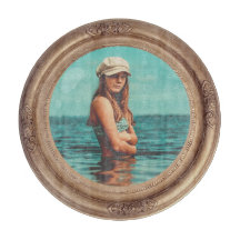 Retro Golden Snyggt Porträtt Photo visning