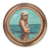 Retro Golden Snyggt Porträtt Photo visning