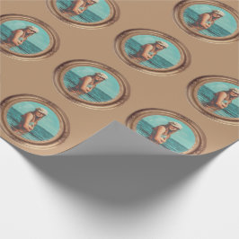 Retro Golden Snyggt Porträtt Photo visning Presentpapper