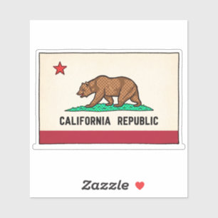 Retro Golden State Björn California Republic Klistermärken