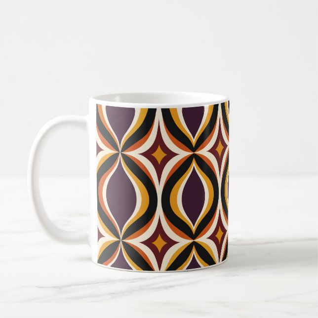 Retro Golden Waves Kvällsmugg  Kaffemugg (Vänster)