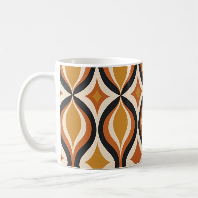 Retro Golden Waves-mugg  Kaffemugg (Vänster)