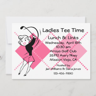 Retro Golf Babe-inbjudan Inbjudningar