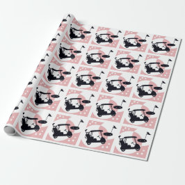 Retro golf cart in black & rosa presentpapper