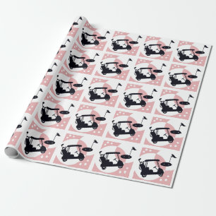 Retro golf cart in black & rosa presentpapper