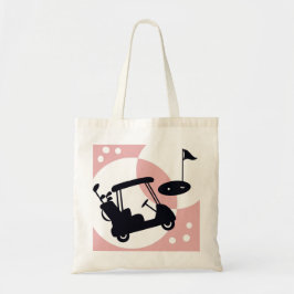 Retro golf cart in black & rosa tygkasse