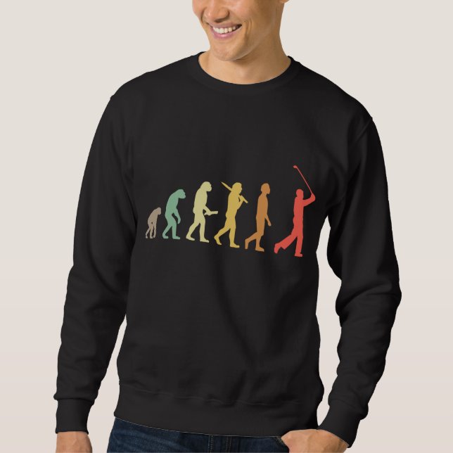 Retro Golf Evolution Gift for Golfers & Golf Playe Lång Ärmad Tröja (Framsida)