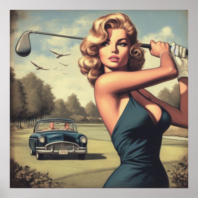 Retro Golf Girl Poster (Framsidan)