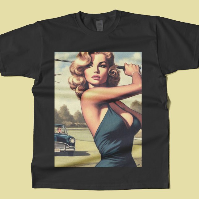 Retro Golf Girl T Shirt (Skapare uppladdad)