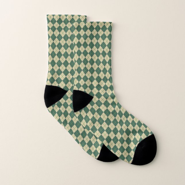 Retro Golf Grönt Argyle Socks Strumpor (Par)