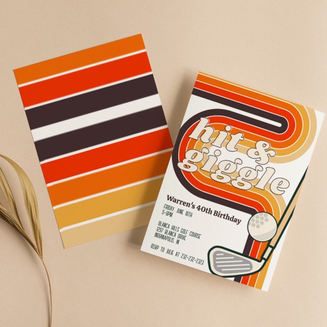 Retro Golf Hit and Giggle Inbjudan (Skapare uppladdad)