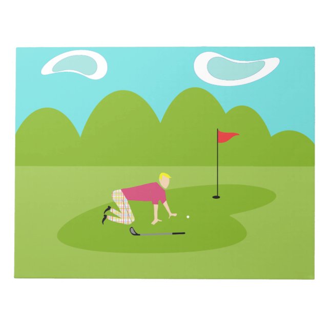 Retro Golfer Anteckningsblock (Framsida)