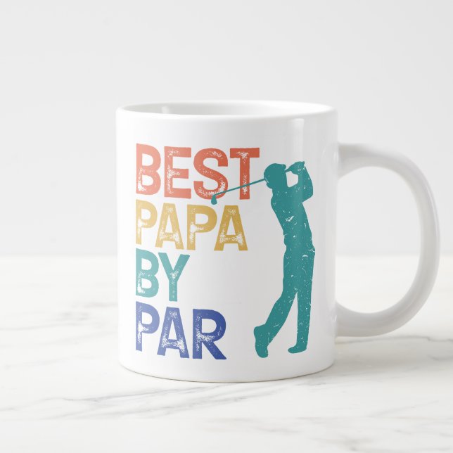 Retro Golfer - bästa Pappa efter paragraf Jumbo Mugg (Höger)