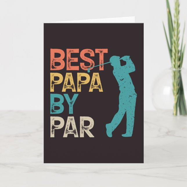 Retro Golfer - bästa Pappa efter paragraf Kort (Framsida)