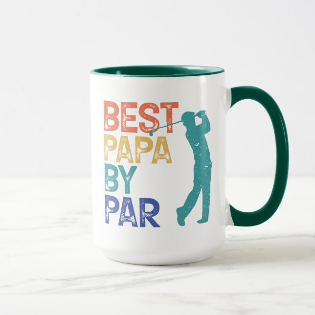 Retro Golfer - bästa Pappa efter paragraf Mugg (Höger)