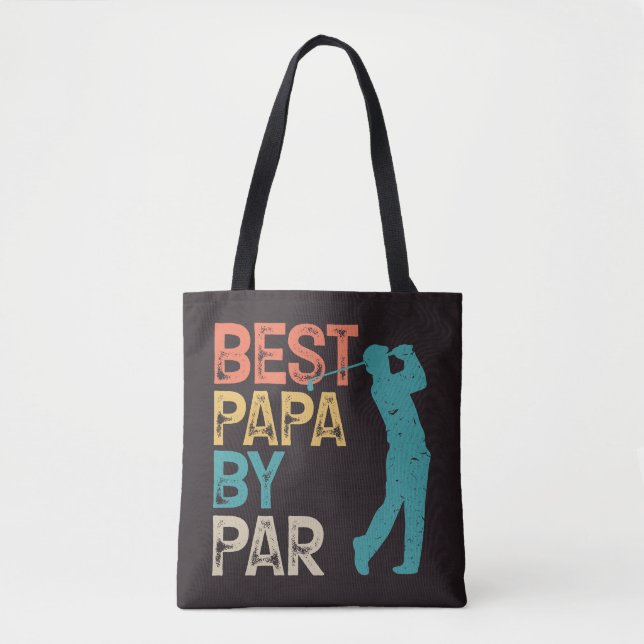 Retro Golfer - bästa Pappa efter paragraf Tygkasse (Framsida)