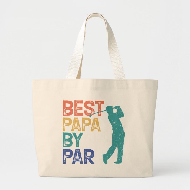 Retro Golfer - Bästa Pappa per part Jumbo Tygkasse (Framsidan)