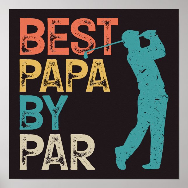 Retro Golfer - Bästa Pappa per part Poster (Framsidan)