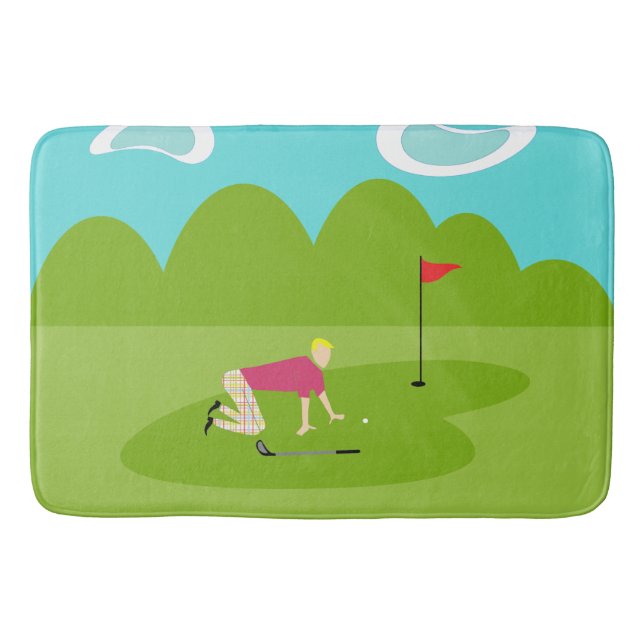 Retro Golfer Bath Mat Badrumsmatta (Framsidan)