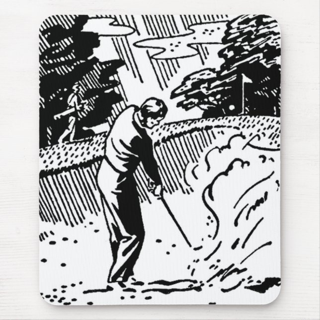 Retro Golfer Sand Trap Musmatta (Framsidan)