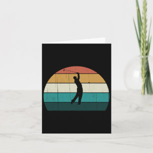 Retro Golfer Swing Vintage Sunset Spela Golf Lov Kort