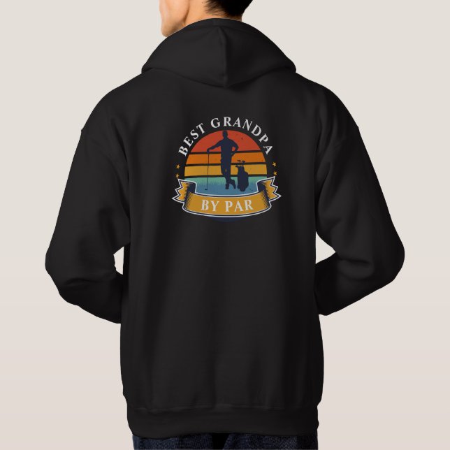 Retro Golfing Best Grandpa by Par Birthday Anpassn Hoodie (Baksida)