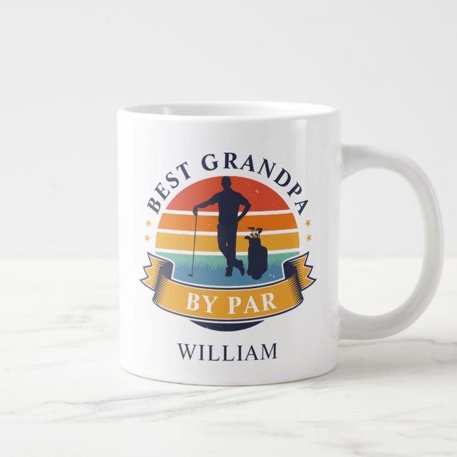 Retro Golfing Best Grandpa by Par Personlig Jumbo Mugg (Höger)